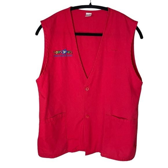 Toys R Us Original Red Employee Vest With Logo‎ Stitching Size Medium - Picture 1 of 8